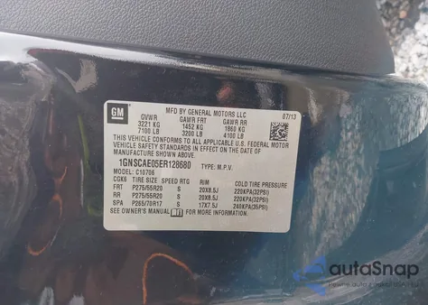 2014 Chevrolet Tahoe Ls z USA, uszkodzony, nr VIN 1GNSCAE05ER128680